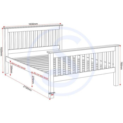 Seconique Monaco 5ft Kingsize Bed High Foot End in Grey and Oak 2