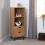 Seconique Leon 2 Drawer 2 Shelf Cabinet Medium Oak Effect Metal Legs 17