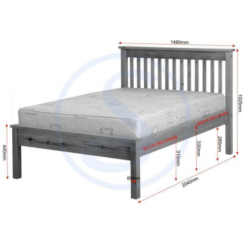 Seconique Matteo 4'6" Bed Low Foot End - White 1
