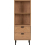 Seconique Leon 2 Drawer 2 Shelf Cabinet Medium Oak Effect Metal Legs 18