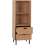Seconique Leon 2 Drawer 2 Shelf Cabinet Medium Oak Effect Metal Legs 19