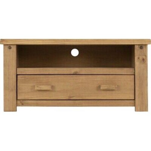 Seconique Seconique Tortilla 1 Drawer Flat Screen TV Unit - Distressed Waxed Pine 2