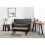 Seconique Quebec Wave Edge Console Table Medium Oak Effect Black Metal Legs 18