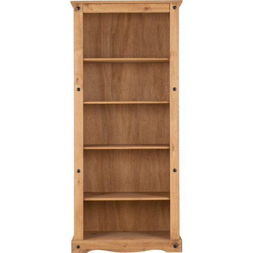 Seconique Corona Tall Bookcase - Distressed Waxed Pine 2