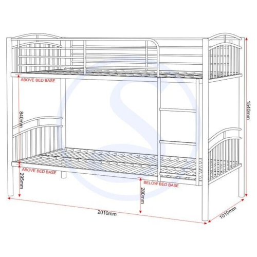 Seconique Seconique Ventura 3ft Metal Bunk Bed - Black 2