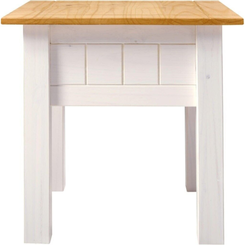 Seconique Panama Lamp End Table in White and Natural Wax Finish 1