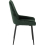 Seconique Quebec Straight Edge Dining Set Medium Oak Effect with Green Velvet Chairs 6