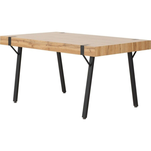Seconique Treviso Light Oak Effect and Black Dining Set with Brown PU Quebec Chairs 1