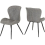 Seconique Quebec Dining Set Concrete Effect Wave Edge with 4 Grey Faux Leather Chairs 3