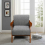 Seconique Kendra Accent Chair in Grey Fabric with Wooden Frame 6