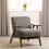 Seconique Kendra Accent Chair in Grey Fabric with Wooden Frame 4
