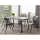 Seconique Quebec Dining Set Concrete Effect Wave Edge with 4 Grey Faux Leather Chairs 2