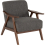Seconique Kendra Accent Chair in Grey Fabric with Wooden Frame 8