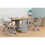 Seconique Santos Folding Drop Leaf Butterfly Dining Set New Oak Colour & Grey 11