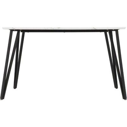 Seconique Marlow White Marble Effect/Black Dining Table 2