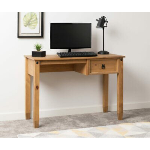 Seconique Seconique Corona Distressed Waxed Pine 1 Drawer Study Desk 1