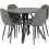 Seconique Athens Round Dining Set Concrete Effect- Top Black/Grey Metal legs 7
