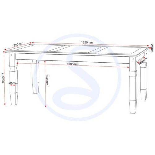Seconique Seconique Corona Mexican Pine 6ft Dining Table 1