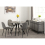 Seconique Athens Round Dining Table Concrete Effect Top Black Metal legs 8