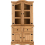 Seconique Corona 3' Distressed Waxed Pine/Clear Glass Buffet Hutch 7