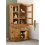 Seconique Corona 3' Distressed Waxed Pine/Clear Glass Buffet Hutch 5