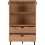 Seconique Leon 2 Door 2 Drawer Cabinet Medium Oak Effect Metal Legs 18