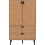 Seconique Leon 2 Door 2 Drawer Cabinet Medium Oak Effect Metal Legs 19