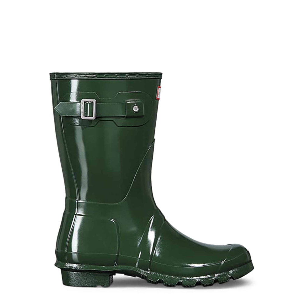 (3 UK 36 EU 5 US) Hunter Orignal Short Green Gloss Womens Wellington Boots