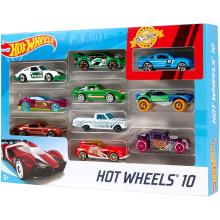 Hot Wheels Toy Cars & Trucks in 1:64 Scale Set of 10 Multipack of Die-Cast Race or Police Cars Hot Rods Firetrucks or Vans (Styles May Vary) 54886
