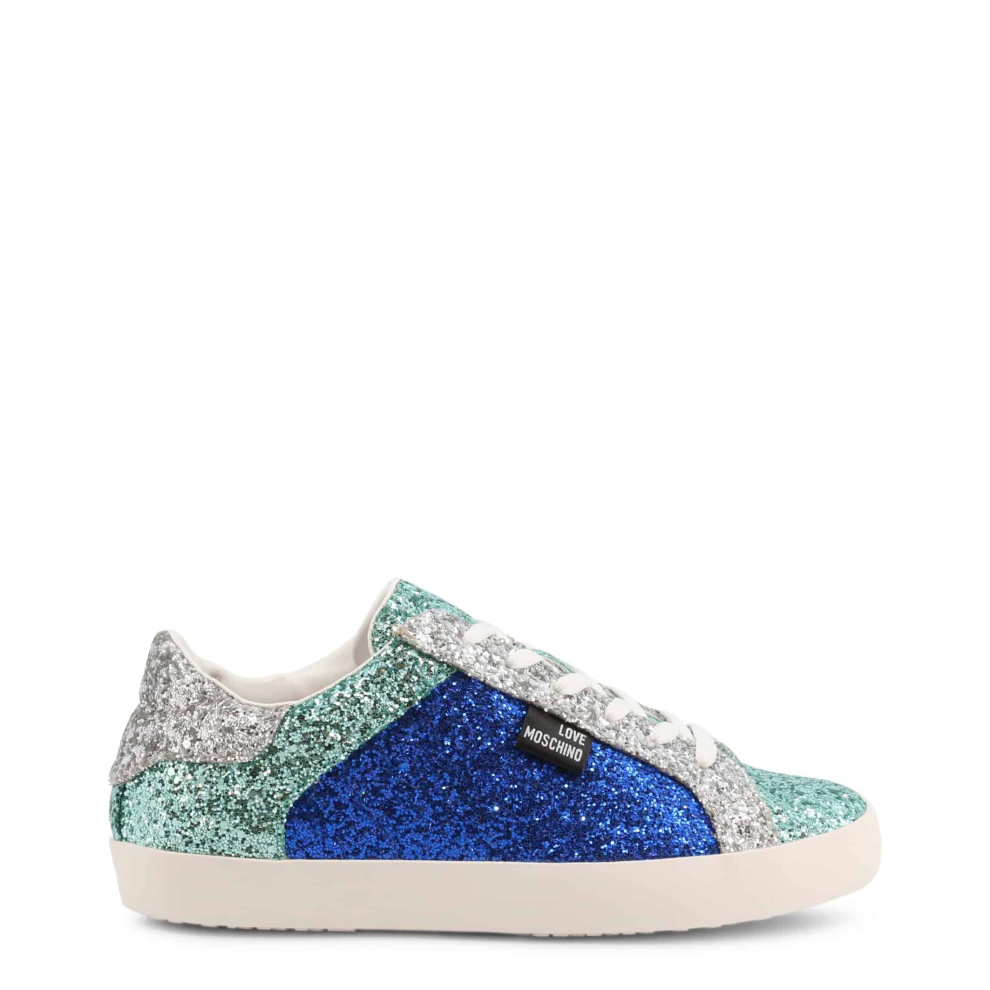 Glitter Platform Sneakers with Round Toe