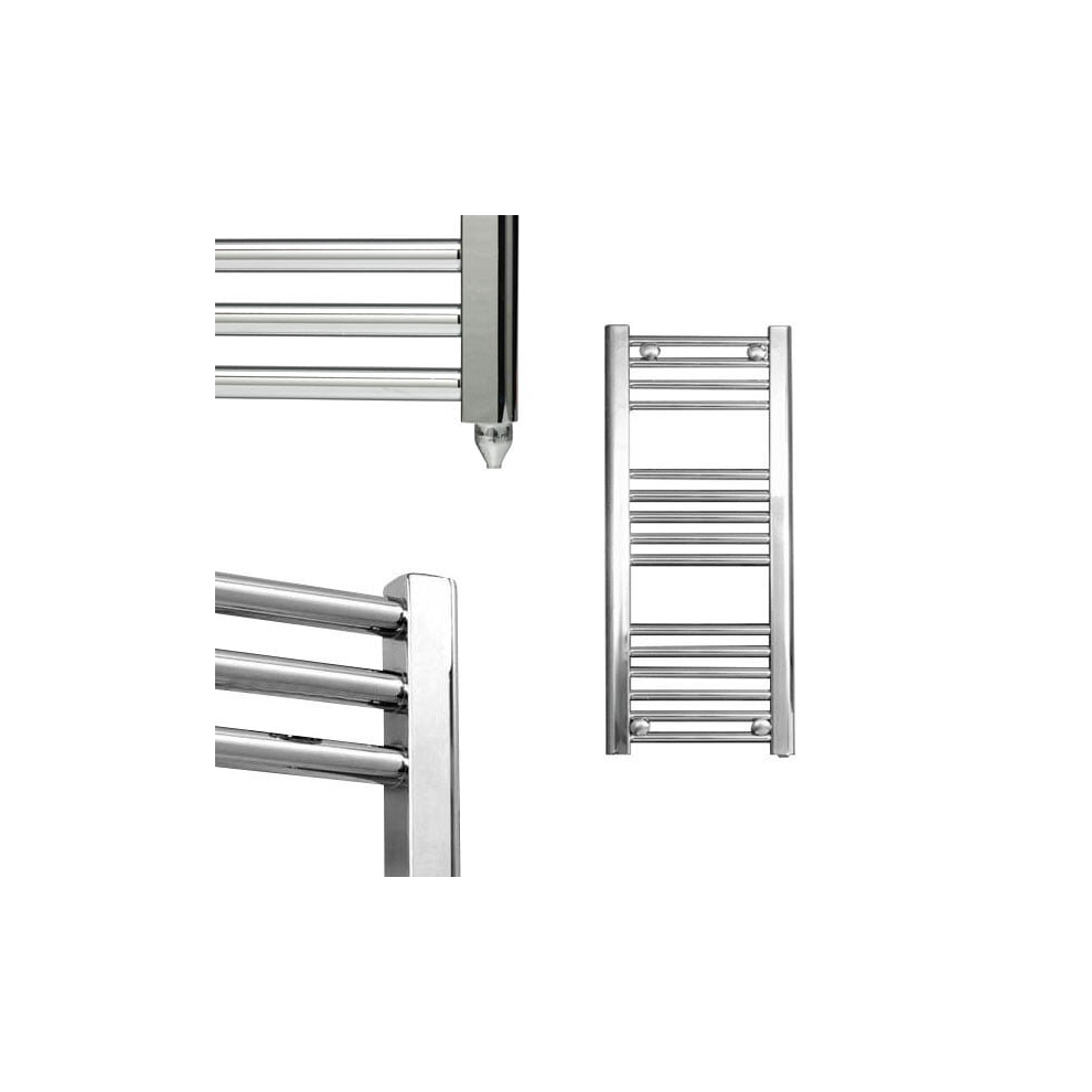 (40Cm, 80Cm) Bray Straight Or Flat Heated Towel Rail / Warmer / Radiator, Chrome - Electric 5056046207458