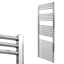 Bray Straight Towel Warmer / Heated Towel Rail Radiator, Chrome - Central Heating 500 1400