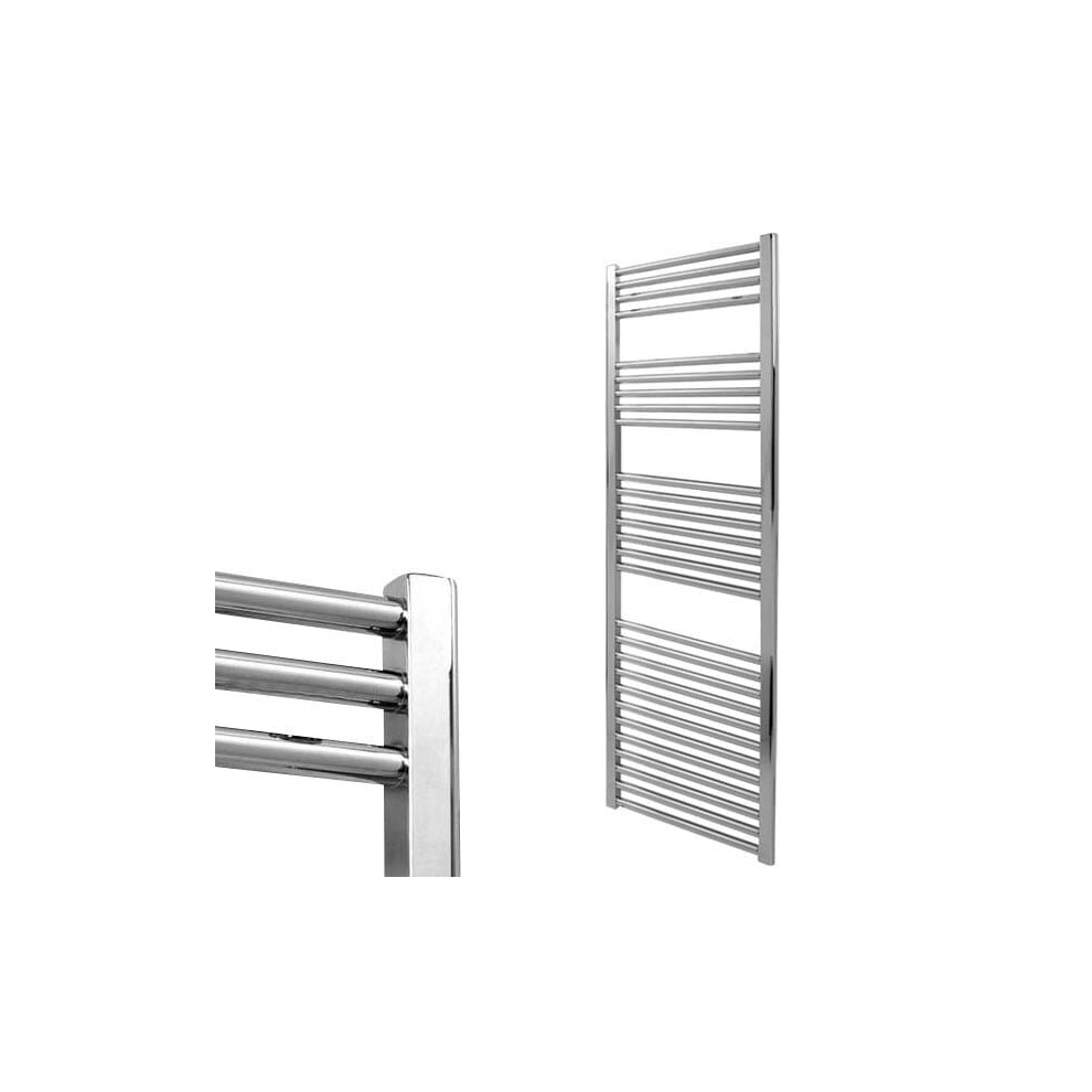 Bray Straight Towel Warmer / Heated Towel Rail Radiator, Chrome - Central Heating 500 1400 5056046266349