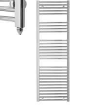 Bray Straight or Flat Heated Towel Rail / Warmer / Radiator, Chrome - Electric 1400 500