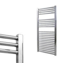 Bray Straight or Flat Heated Towel Rail / Warmer / Radiator, Chrome - Electric 1000 500