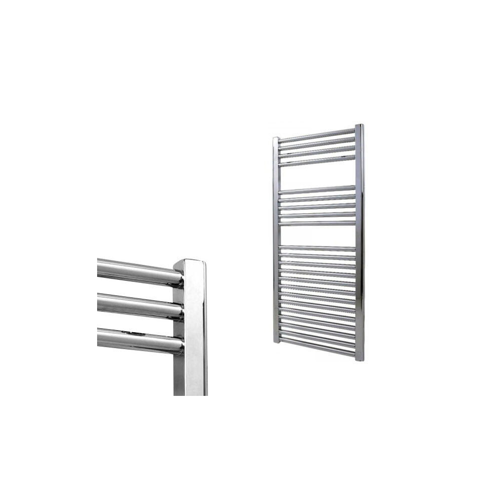 Bray Straight Or Flat Heated Towel Rail / Warmer / Radiator, Chrome - Electric 1000 500 5056046266134