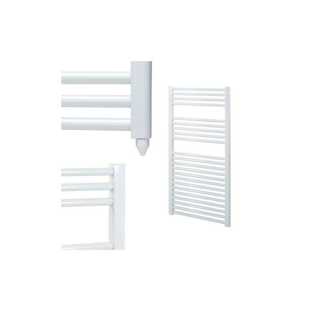 (50Cm, 120Cm) Bray Straight Or Flat Heated Towel Rail / Warmer / Radiator, White - Electric 5056046207564