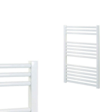 (50cm, 80cm) BRAY Straight Towel Warmer / Heated Towel Rail Radiator, White - Central Heating