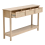 Living And Home 3 Drawer Rustic Wooden Console Table with Bottom Shelf 5