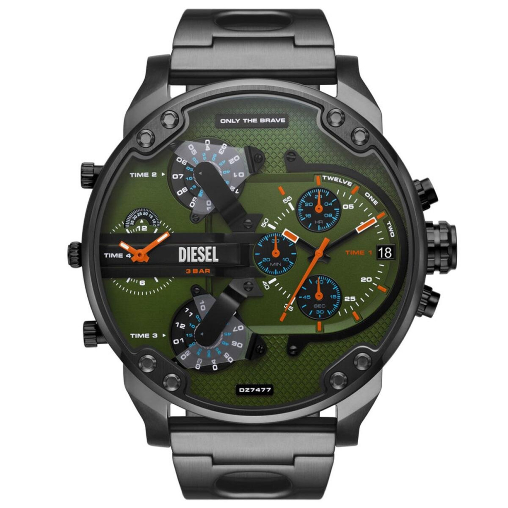 Montre Hommes Diesel Mr. Daddy DZ7477 Green Dial Gunmetal