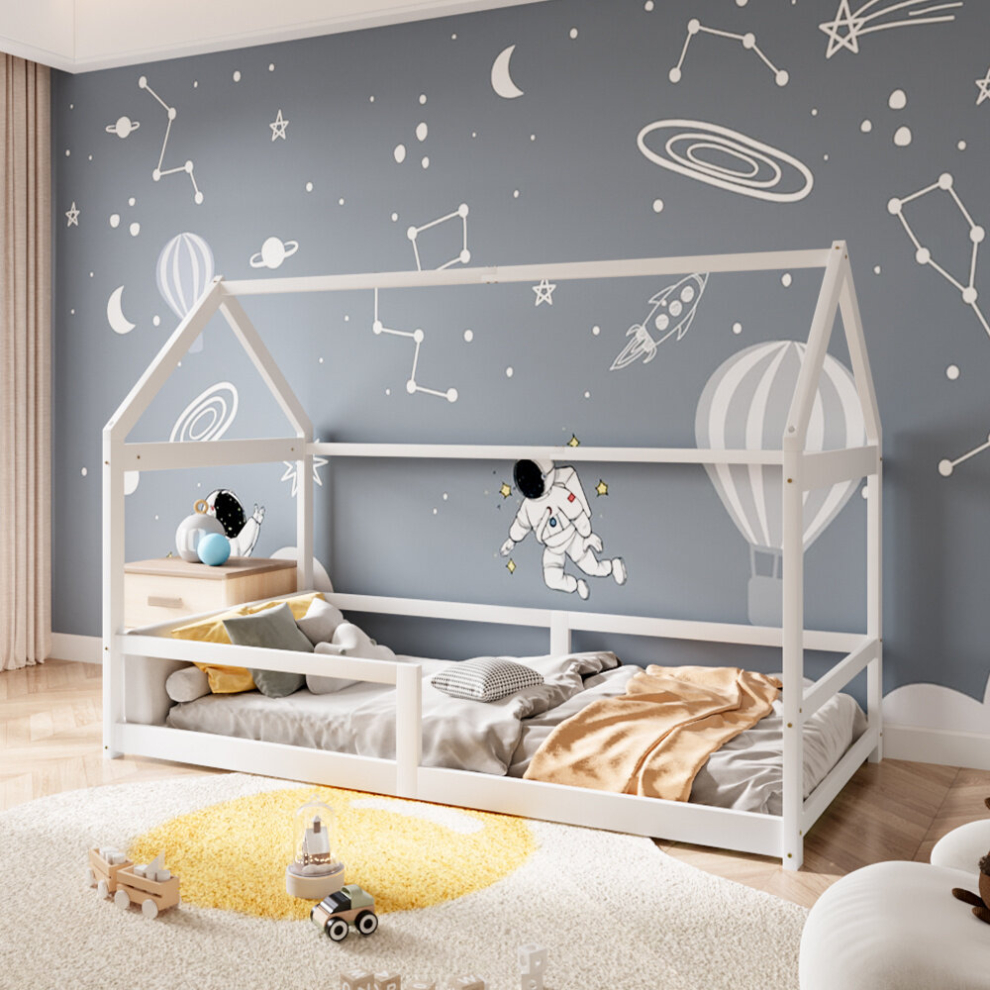 Kids Pine Wood House Bed