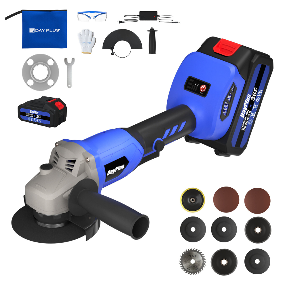 Cordless Angle Grinder with 6.0Ah Battery for Makita Brushless Angle Grinder 115mm Grinding Disc