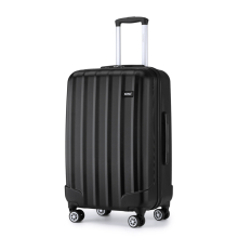 (24 inch) Black ABS Hard Shell Luggage with 4 Spinner Wheels Business Trip Trolley Case Suitcase