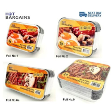 (Foil No. 6A, 25) Aluminum Foil Food Containers with Lids Food Storage Containers with Foil Tray