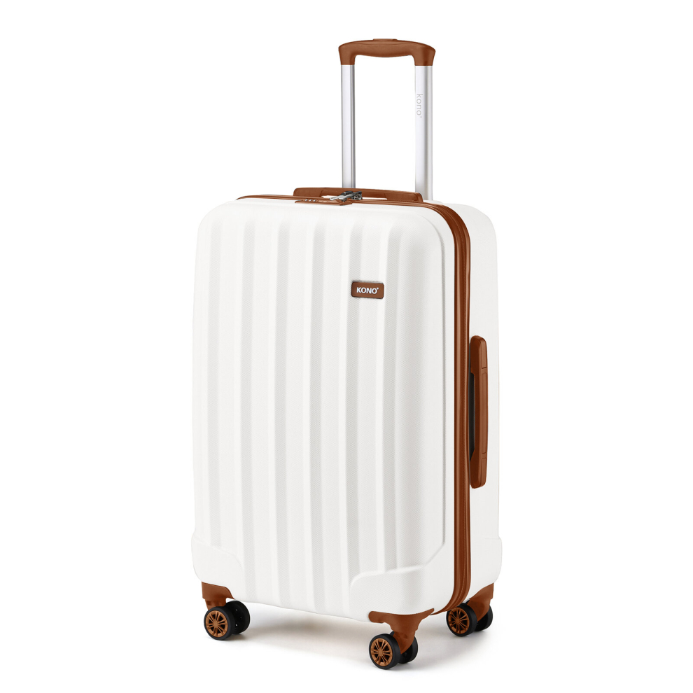 (28 inch ) KONO Travel Luggage Suitcase Trolley Case Bag Hard Shell ABS 4 Wheels Spinner- Beige