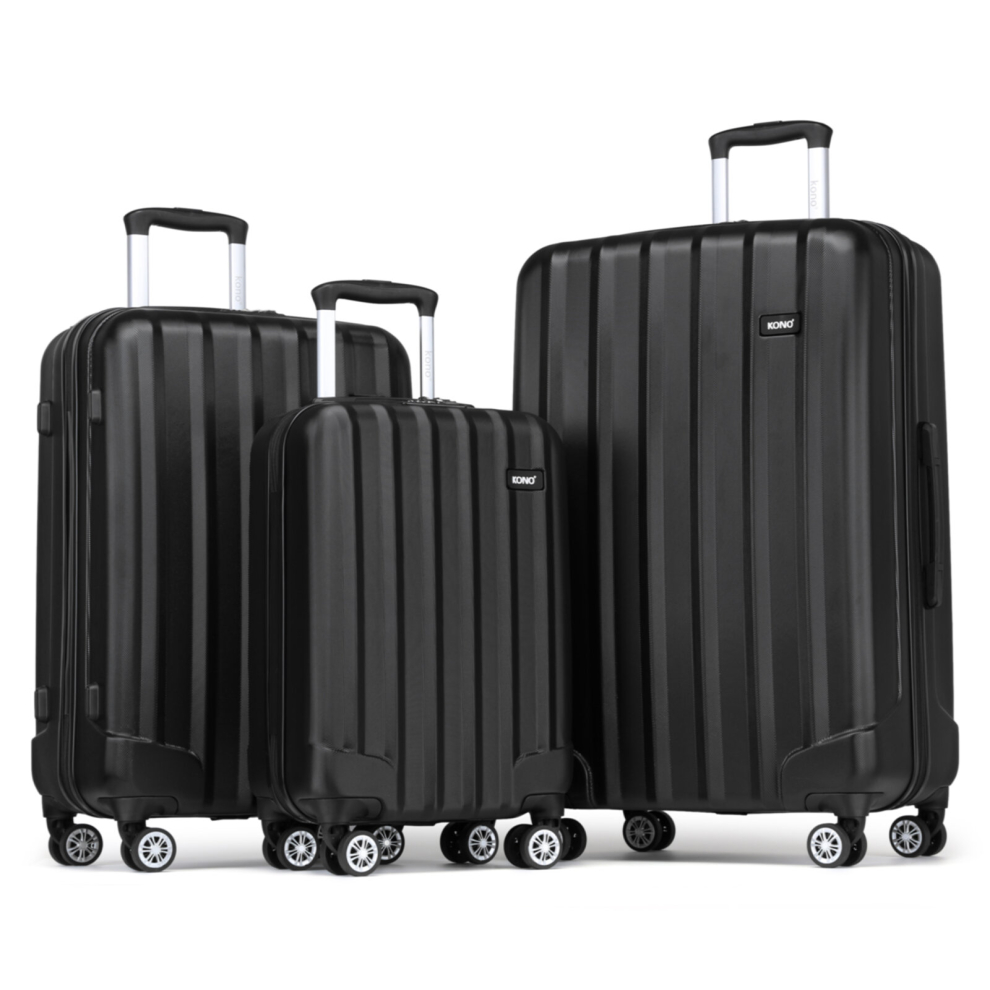 KONO 19/24/28 Inch Travel Luggage Trolley Case Bag Hard Shell ABS 4 Wheels Spinner Suitcase Set