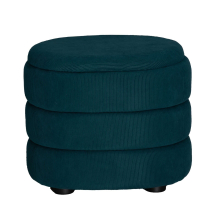 (Oval Teal Blue) Soft Velvet Ottoman Storage Pouffe Footstool Dressing Vanity Chair