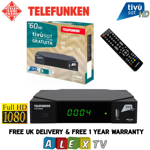 Telefunken TFK-S2000 HD Satellite Reciever with HD Smart Card* Watch ...