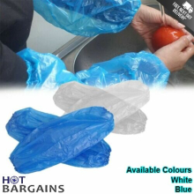 (100 X White Arm Cover) Arm Sleeves Disposable Arm Covers Over Sleeves White / Blue Waterproof Cover UK