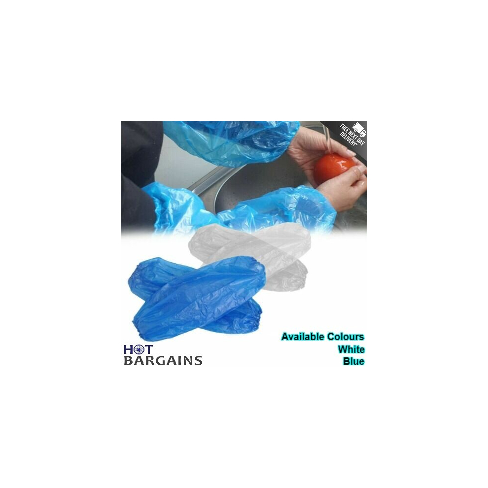 Hot Bargains (1000 X White Arm Cover) Arm Sleeves Disposable Arm Covers Over Sleeves White / Blue Waterproof Cover Uk